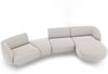 Micadoni Modulares Sofa Miley mit Recamiere 4-Sitzer Rechts Chenille Haga Hellgrau Bild 2