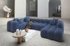 Samtstoff Wohnlandschaft Formentera U Form - Strukturstoff - blau - Rechts Bild 2