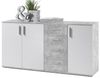 Kommode Benny / Bobby , Holzwerkstoff , Grau, Weiß , 160 x 82 x 35 cm Bild 4