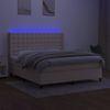 vidaXL Boxspringbett mit Matratze & LED Stoff Creme 160x200 cm Bild 3