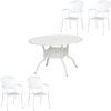 Inko 5-teilige Sitzgruppe Aluminium Guss weiß Tisch Ø 120 cm mit 4 Sesseln Tisch Ø120 cm mit 4x Sessel Nexus Bild 4