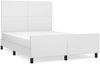 Doppelbett, Polsterbett mit Kopfteil Kunstleder Weiß 140x190 cm Bild 2