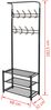 vidaXL Garderobe mit Schuhablage 68×32×182,5 cm Schwarz 243726 Bild 4