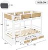 Novelux Etagenbett 90x200 cm mit 3 Schubladen und Leiter – Kinderetagenbett aus Kiefer, MDF & Sperrholz, Weiß/Natur, Bettgitter, Rattanoptik, stabil Bild 2