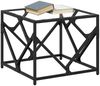 vidaXL Couchtisch mit Glasplatte Transparent 50x50x41 cm Stahl 845992 Bild 3