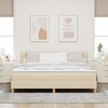 vidaXL Boxspringbett mit Kissen mit Kopfteil Creme 180 x 200 cm Stoff 3338942 Bild 3