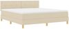 vidaXL Boxspringbett mit Kissen mit Kopfteil Creme 180 x 200 cm Stoff 3338942 Bild 4