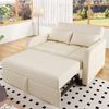 Sofabett 127x75x94 cm Beige, klappbar mit 3-fach verstellbarer Rückenlehne & 180 cm Liegefläche Bild 2