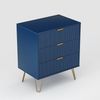 FUROKOY Nachttisch Nachttisch 2er set mit 3 Schubladen,Beistelltisch mit Metallbeine, (klassischen Elementen Schrank mit Metallgriffe,Dunkelblau), 60 x 40 x 70 cm Schubladenschrank für Schlafzimmer Flure Wohnzimmer Bild 3