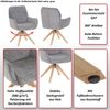 6er-Set Esszimmerstuhl HWC-Q37, Küchenstuhl drehbar Auto-Return, Stoff (680g/m²) Chenille Öko-Tex Holz MVG ~ senfgelb Bild 2