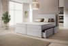 Boxspringbett Siena, Doppelbett mit 2 Schubladen und Topper, POSO-Cordstoff, 180 x 200 cm, Grau Bild 3