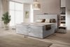 Boxspringbett Siena, Doppelbett mit 2 Schubladen und Topper, POSO-Cordstoff, 180 x 200 cm, Grau Bild 4
