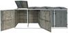 XL 4er-/8er-Mülltonnenverkleidung HWC-H74, Mülltonnenbox, erweiterbar 126x316x98cm Holz MVG ~ grau-weiß Bild 5
