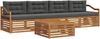 vidaXL Outdoor-Sofagarnitur mit Kissen 5 pcs Natur und Anthrazit 3372997 Bild 2