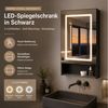 Simurq Badezimmerspiegelschrank LED Spiegelschrank 50 cm schwarz 1-türig Anti-Beschlag (Einzelartikel, 1-St, 1 Spiegelschrank) 3 Lichtfarben, offene Glasablage Bild 3
