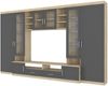 Wohnwand Paris MDF Grau+ Sonoma Eiche matt Bild 2