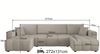 Wohnlandschaft mit Schlaffunktion DAGNY Sofa U-Form in Stoff Poso Blau Bild 5