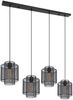Hängeleuchte, Gitter-Design, schwarz matt, H 120 cm Bild 4