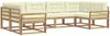 vidaXL Outdoor-Sofagarnitur mit Kissen 6 pcs Weiß und Creme 3386934 Bild 2