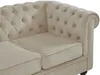Vente-unique - CHESTERFIELD Sofa SamtStoff Beige - B 88 cm x H 72 cm x L 205 cm Bild 3