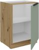 Küchen Unterschrank 60 cm Küche ARIA Aquamarin ultra matt + Eiche Artisan matt, hochwertige Fronten mit Anti Fingerprint Beschichtung Küchenzeile Küchenblock Bild 3