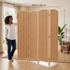 Makika Trennwand / Raumteiler aus Holz / Bambus Faltbar - Natur Braun Bild 5