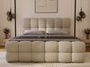 GRAINGOLD Modo Boxspringbett 140x200, mit gepolstertes Kopfteil, Doppelbett mit zwei Bettkästen, Velour-Stoff, Dunkelbeige Bild 4