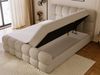 GRAINGOLD Modo Boxspringbett 140x200, mit gepolstertes Kopfteil, Doppelbett mit zwei Bettkästen, Velour-Stoff, Dunkelbeige Bild 5