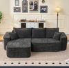 Ecksofa 262 x 144 x 65 cm mit Chaiselongue – modulares Chenille-Sofa in Schwarz, ohne Montage Bild 3