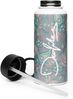 DECALVIBES Edelstahl Trinkflasche 1L mit Strohhalm Vintage Leaves Bild 4