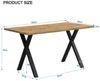 KLAM HOME Esstisch Moderner Esstisch Mit Kreuzbein Design In Eiche Und Schwarz (140x80cm Rechteckiger Tisch Aus Schmiedeeisen Und MDF), Vielseitiger Ess- Und Couchtisch Mit Hoher Tragkraft Bild 3