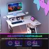 KOMFOTTEU Computertisch, mit Steckdosen & USB-Anschlüssen, 107 x 45 x 93 cm Bild 3