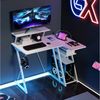 KOMFOTTEU Computertisch, mit Steckdosen & USB-Anschlüssen, 107 x 45 x 93 cm Bild 2