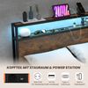 Doppelbettrahmen mit LED Plattformbett & Schubladen geräuschfreies Bettgestell Rustikales Braun Bild 4