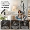 STEELSØN 'Alarian' Hängesessel mit Metallgestell, höhenverstellbar und faltbar, wetterfest, Polyrattan, grau, bis 150 kg belastbar, inkl. Kissen Bild 5