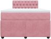 vidaXL Boxspringbett mit Matratze Rosa 120x190 cm Samt 3287697 Bild 4