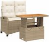 vidaXL 2-tlg. Garten-Essgruppe mit Kissen Beige Poly Rattan 3277418 Bild 2