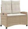 vidaXL 2-tlg. Garten-Essgruppe mit Kissen Beige Poly Rattan 3277418 Bild 3