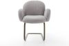 Freischwinger Nube-Flex mit Armlehnen Cord Silbergrau Freischwinger flach Effektfinish Titan Taschenfederkern Bild 2