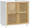 MSMASK Waschbeckenunterschrank Badezimmerschrank mit 2 Türen, Große Schublade, 30 x 60 x 65 cm, Weiß Offene Fächer an Einer Seite, Rechts Oder Links Austauschbar Bild 3
