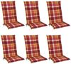6er Set Beautissu Hochlehner Auflage Sunny 120 x 50 x 6 cm Rot Bild 2