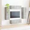 vidaXL TV-Wandregal-Set Wandmontiert 4 pcs Beton Grau Holzwerkstoff 3408928 Bild 4