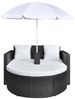 vidaXL Gartenbett mit Sonnenschirm Braun Poly Rattan 40735 Bild 3