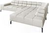 KAWOLA Sofa NELSON Ecksofa Leder hellgrau mit motorischem Sitzvorzug Recamiere rechts 72 x 216 x 321 cm Bild 3