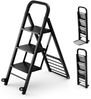 2 in 1 Sackkarre & Trittleiter Klappbare 2 Räder Handwagen Metall Transportkarre Schwarz Bild 1