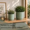 matches21 HOME & HOBBY Blumentopf Übertöpfe in Ø 10,5 cm, Salbeigrüne Blumentöpfe im 2er Set (2 St), Blumenübertöpfe aus Keramik für Zimmerpflanzen Bild 4