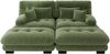 Ecksofa Chenille mit 2 Ottomans & Kissen, 220 x 145 x 81 cm, grün Bild 4