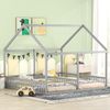 Kinderbett Hausbett 2-in-1 aus Kiefernholz, 204x187x168 cm, grau, ohne Matratze Bild 4