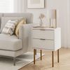 Nachttisch mit 2 Schubladen Weiß Gold Modern Schlafzimmer Wohnzimmer Bild 3