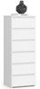 Home Collective Kommode 40 cm breit Holz Highboard Sideboard für Flur Schlafzimmer Wohnzimmer (Mehrzweckschrank Schrank schmal Kommode Schlafzimmer mit Schubladen), viel Stauraum 109 cm hoch mit 6 Schubladen weiß Bild 4